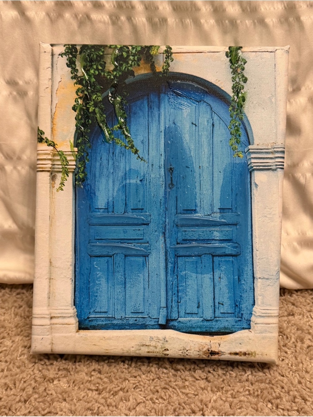 Blue Arched Door Canvas Print Wall Art
